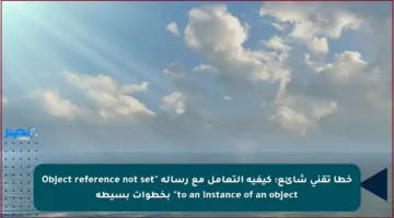 خطأ تقني شائع: كيفية التعامل مع رسالة “Object reference not set to an instance of an object” بخطوات بسيطة